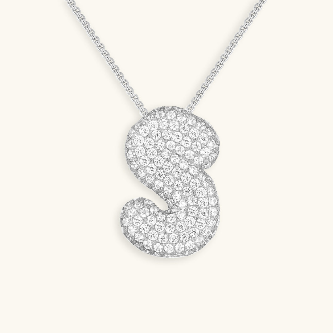 Skorter | Bubble Initial-Diamond-Necklace