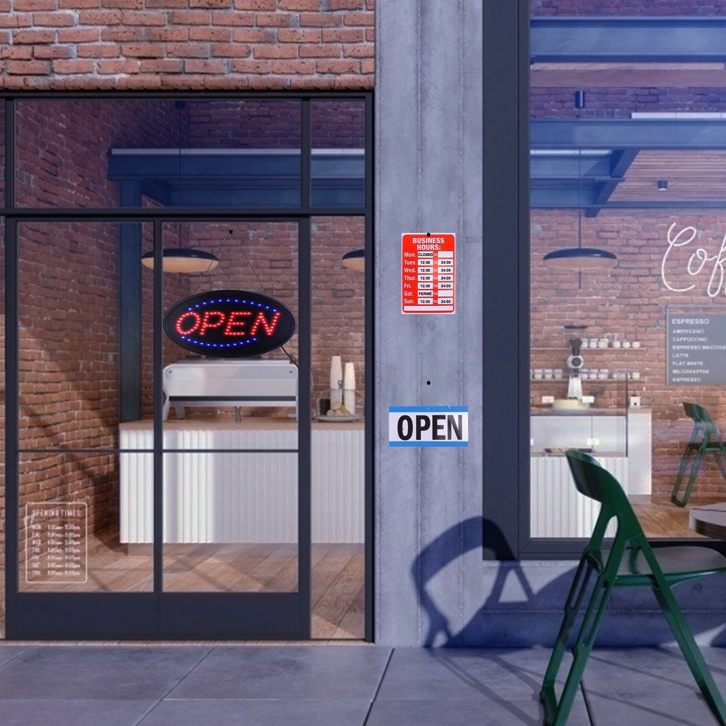 Skorter | Business Neon Open Sign Advertising Board with Steady Blinking Modes