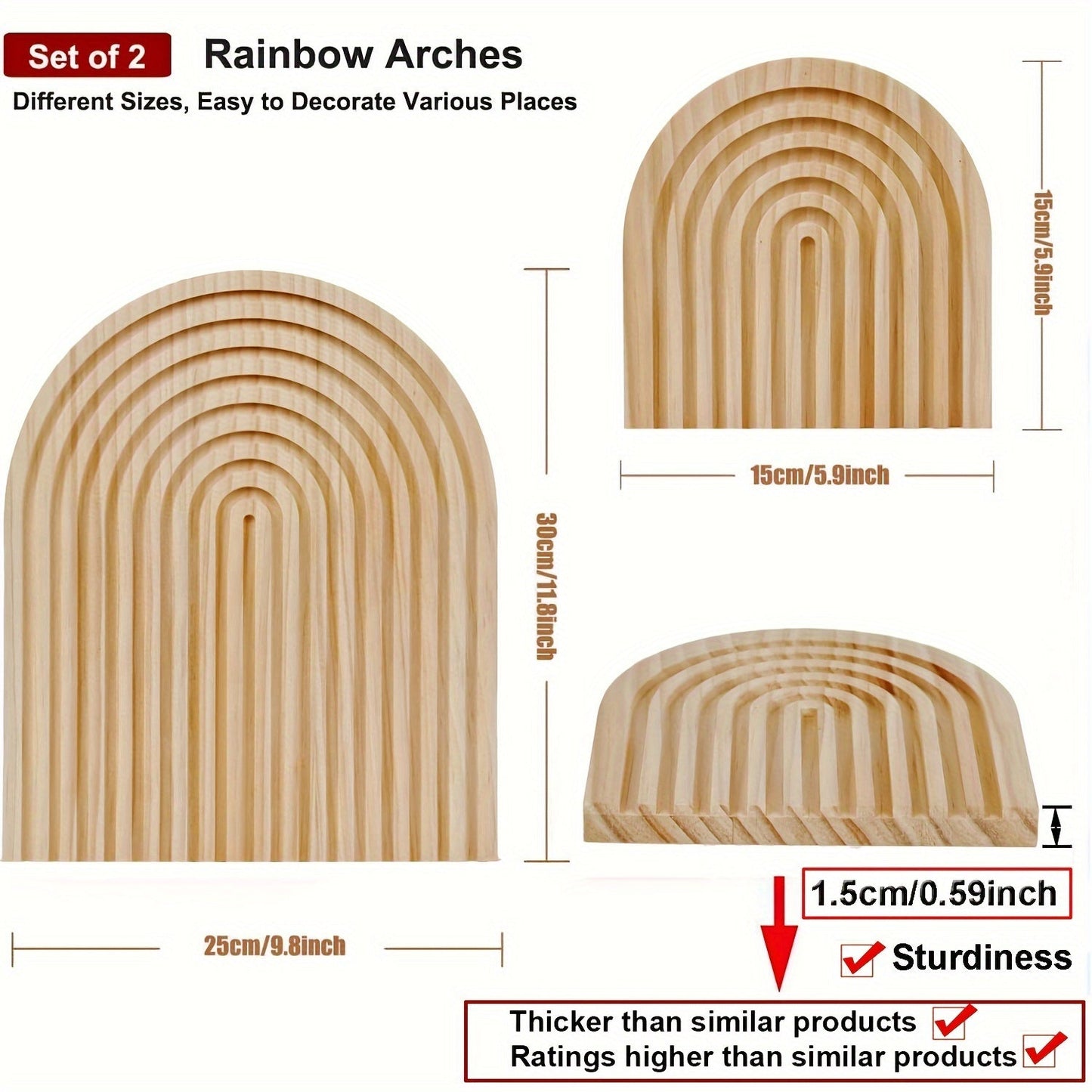 Skorter | BohoShelf - Rainbow Wall Shelf Ornament - Set of Two