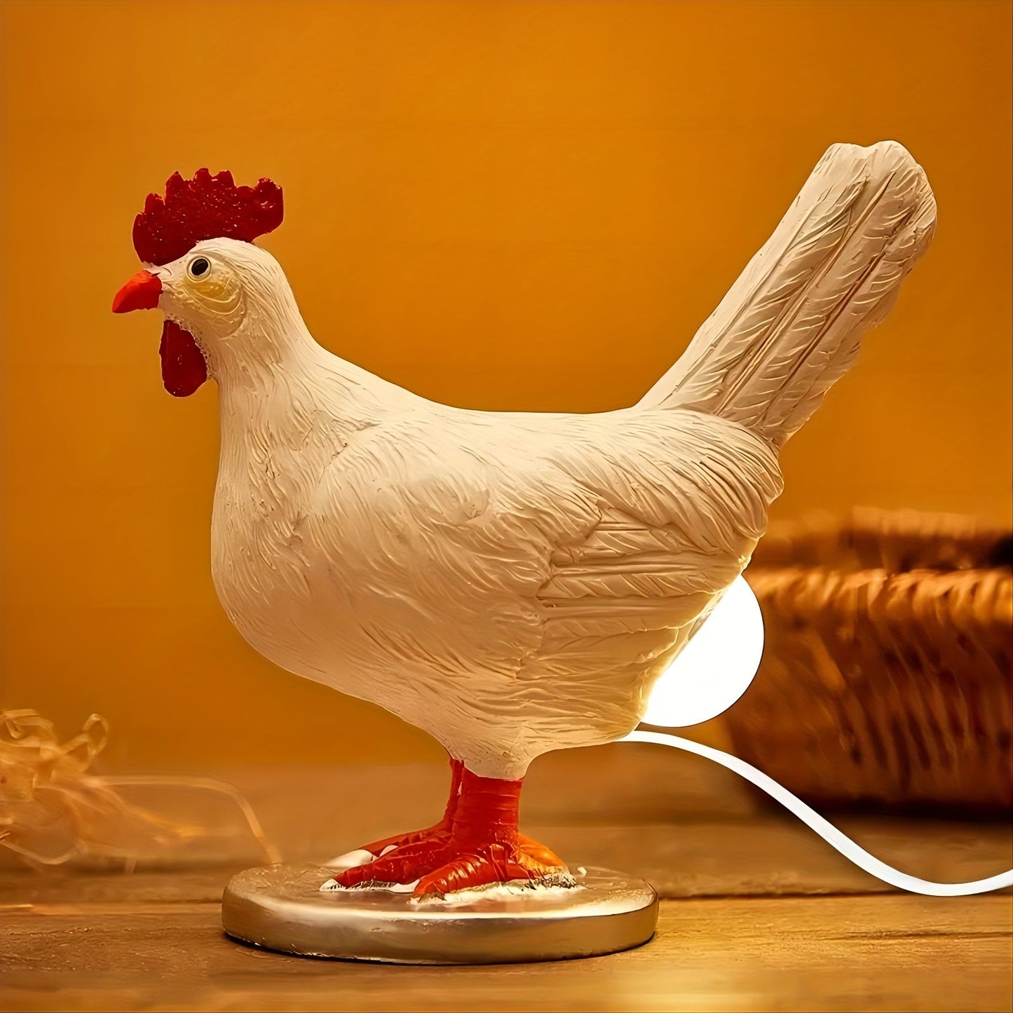 Skorter | EggGlow - Lifelike Chicken Egg Lamp with USB LED Lighting and 3D Design