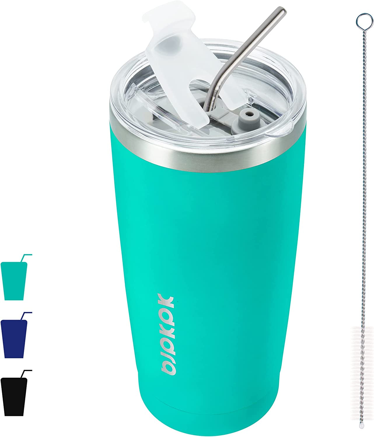 Skørter | 20 oz Insulated Glass With Lid And Straw In Stainless Steel Coffee Tumbler Cup, Green