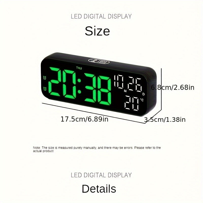 Skorter | DeskTime - Digital USB Desk Clock with Date and Temperature Display