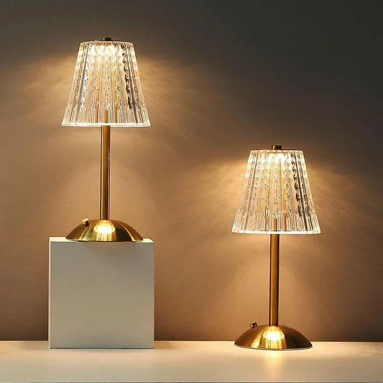 Skorter | Golden Crystal Table Lamp - Elegant Touch Controlled LED Lighting