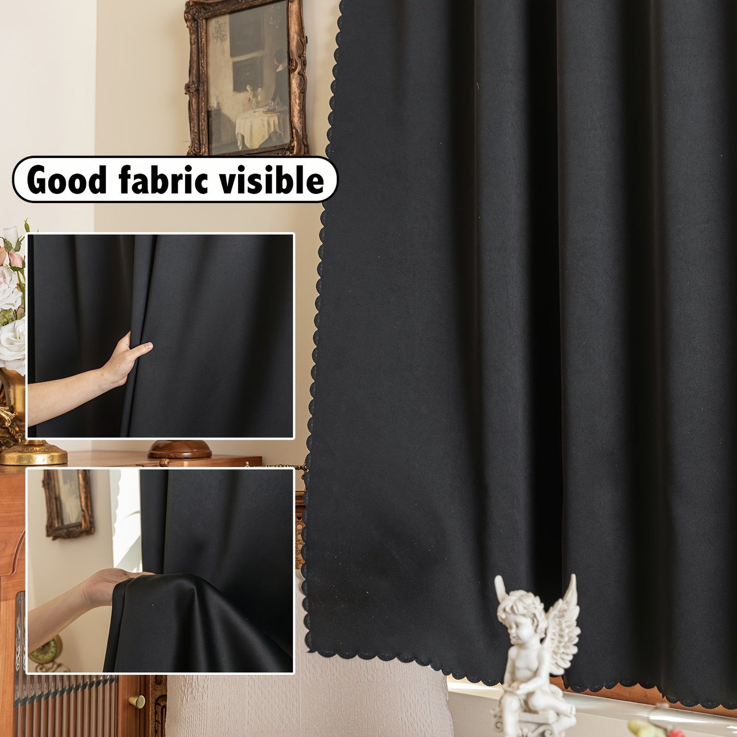 Skorter | 1 Piece Blackout Curtains - Self-Adhesive Window Decor for Bedroom and Living Room