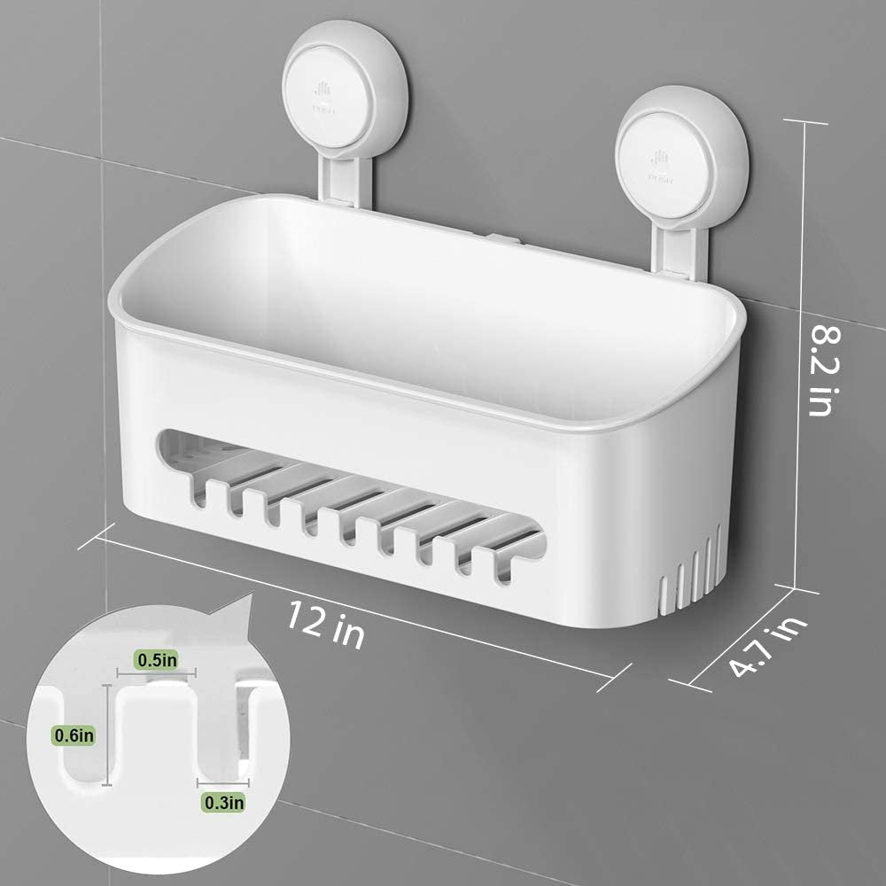 Skørter | Shower caddy, Waterproof shower caddy with suction cup, no drilling, removable shower shelf, heavy-duty, holds up to 22 pounds