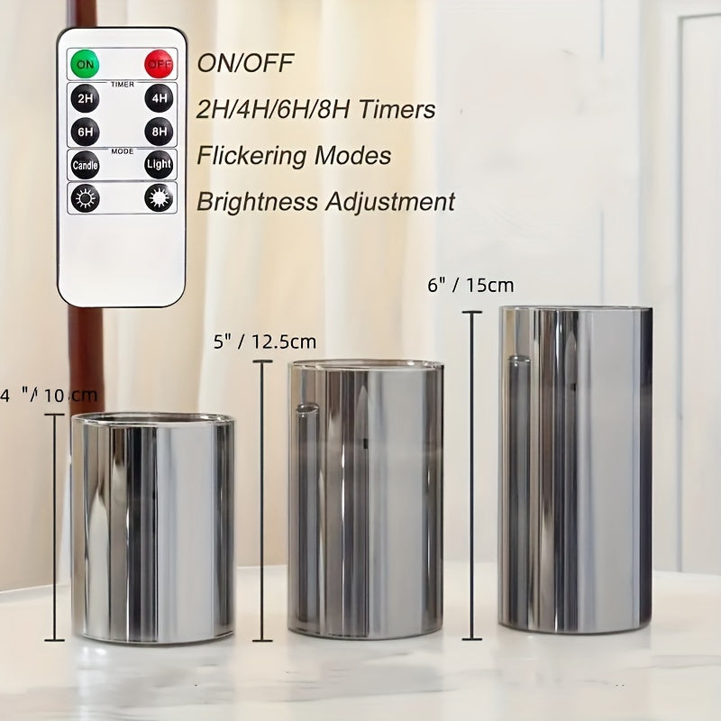 Skorter | Flameless LED Light Set with Remote Control – 8 Mode Flashing Candlesticks for Indoor & Outdoor – High Penetration Plastic