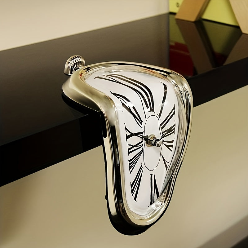 Skorter | Surrealist Bent Roman Wall Clock - Stylish Melting Clock for Home Decoration