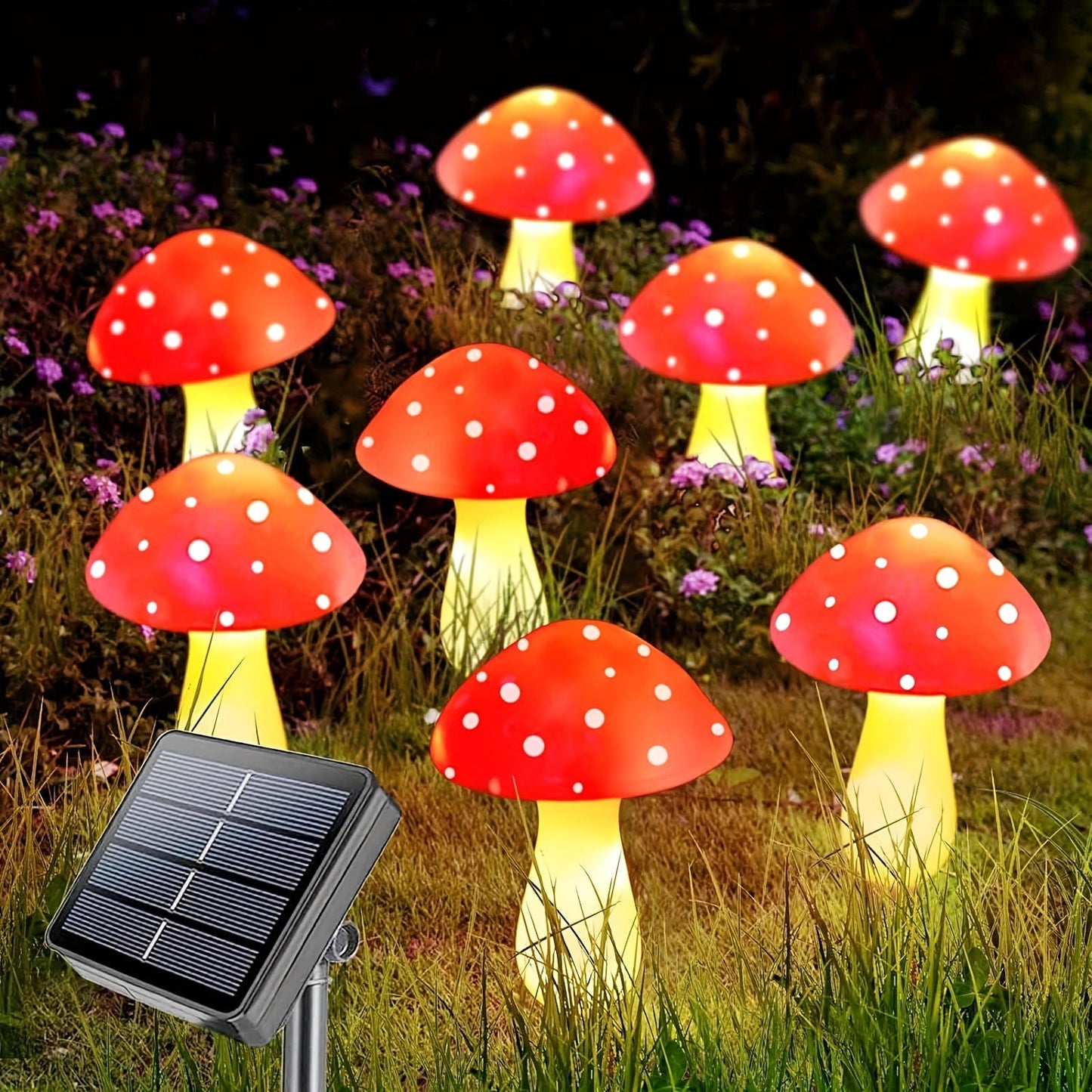 Skorter | SolarGlow - Solar Mushroom Garden Lamps with 8 Modes, Energy-Saving Decorative Outdoor Lighting