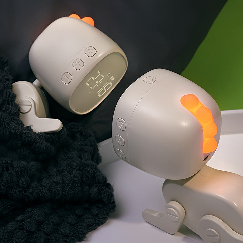 Skorter | TimeDino - Slim Cartoon Alarm Clock with USB Charging Port