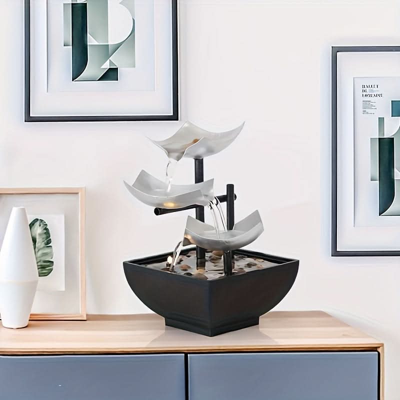 Skorter | Glow LED Leaf Fountain – Modern Indoor Water Feature