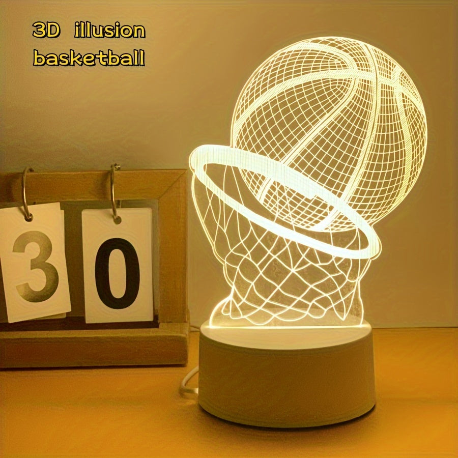 Skorter | Illusion Lamp - 3D Basketball USB Table Lamp with LED Decorative Lighting