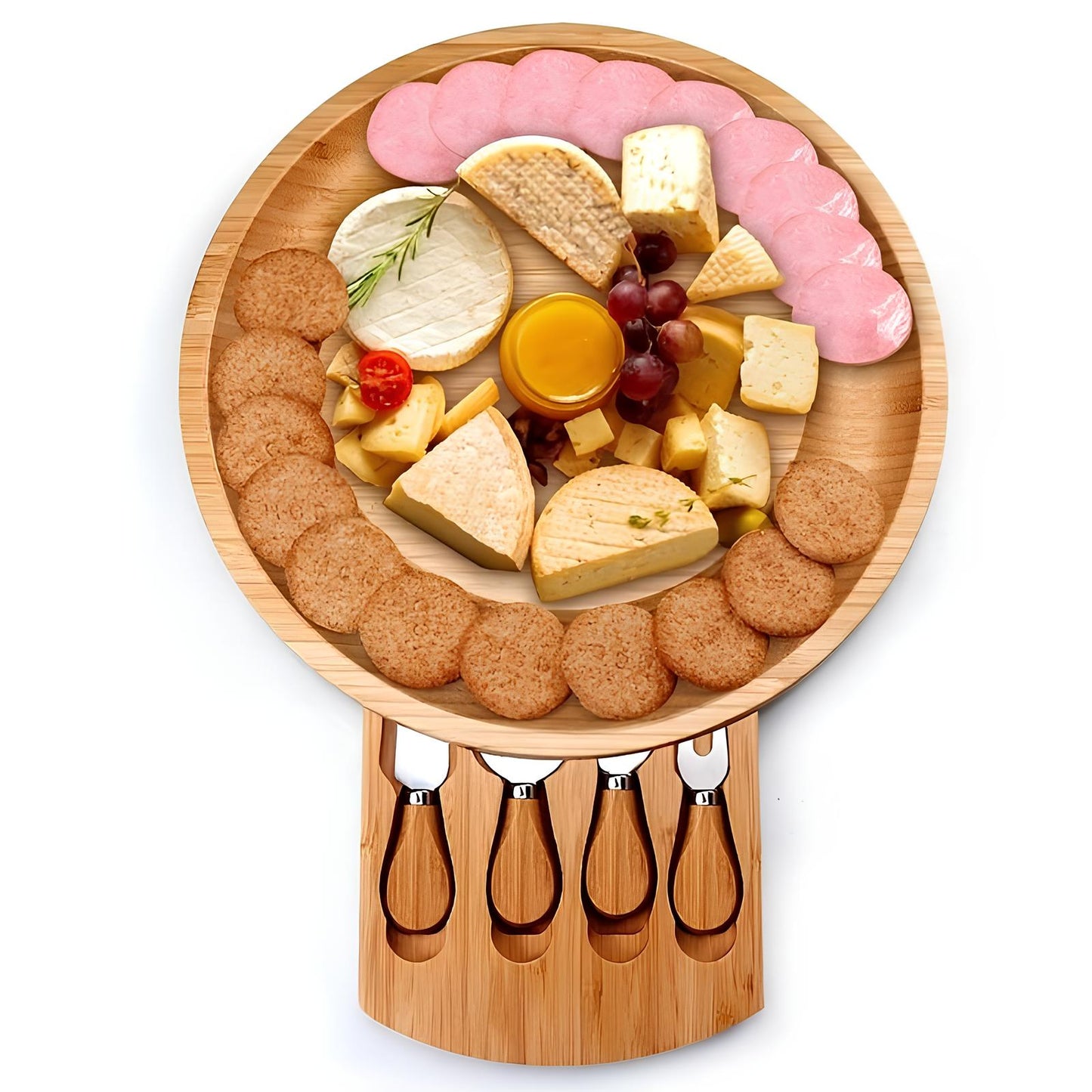Skorter with cheese with retractable knife storage