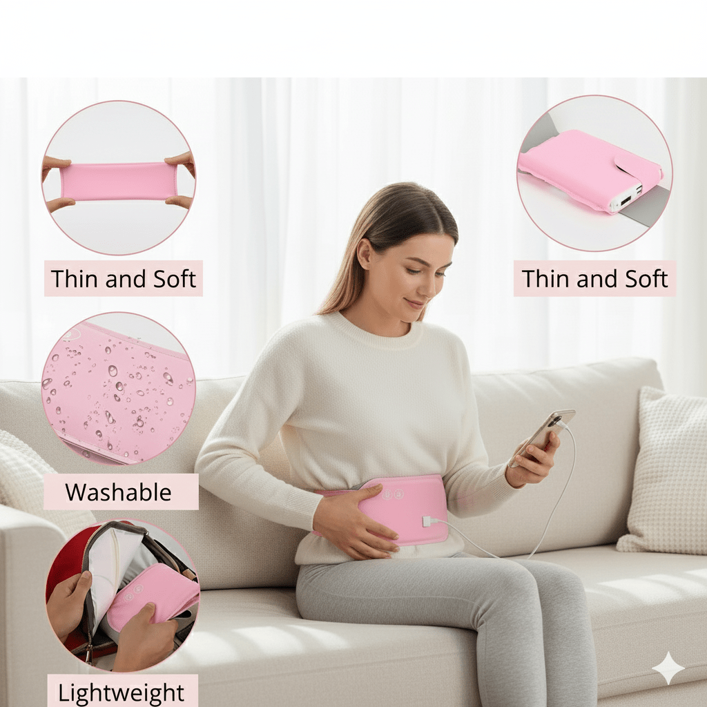 Skorter | CALMCORE – Electric Abdominal Heating Pad with Heat & Vibration