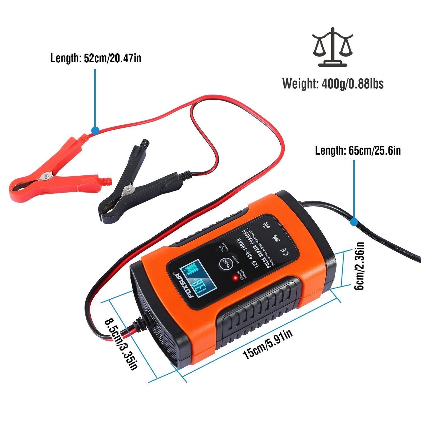 Skorter | Car Battery Charger 12V 5A Recovery Pulse Repair