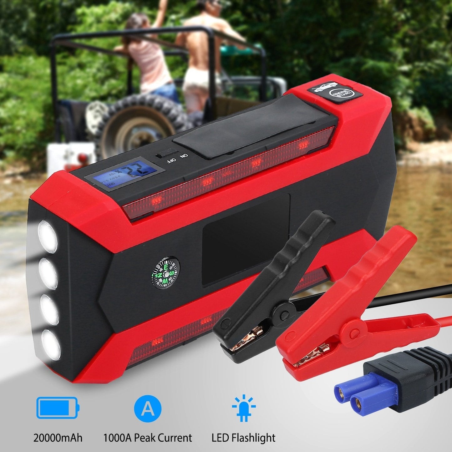 Skorter | Car starting battery booster with LCD screen 4 modes LED flashlight