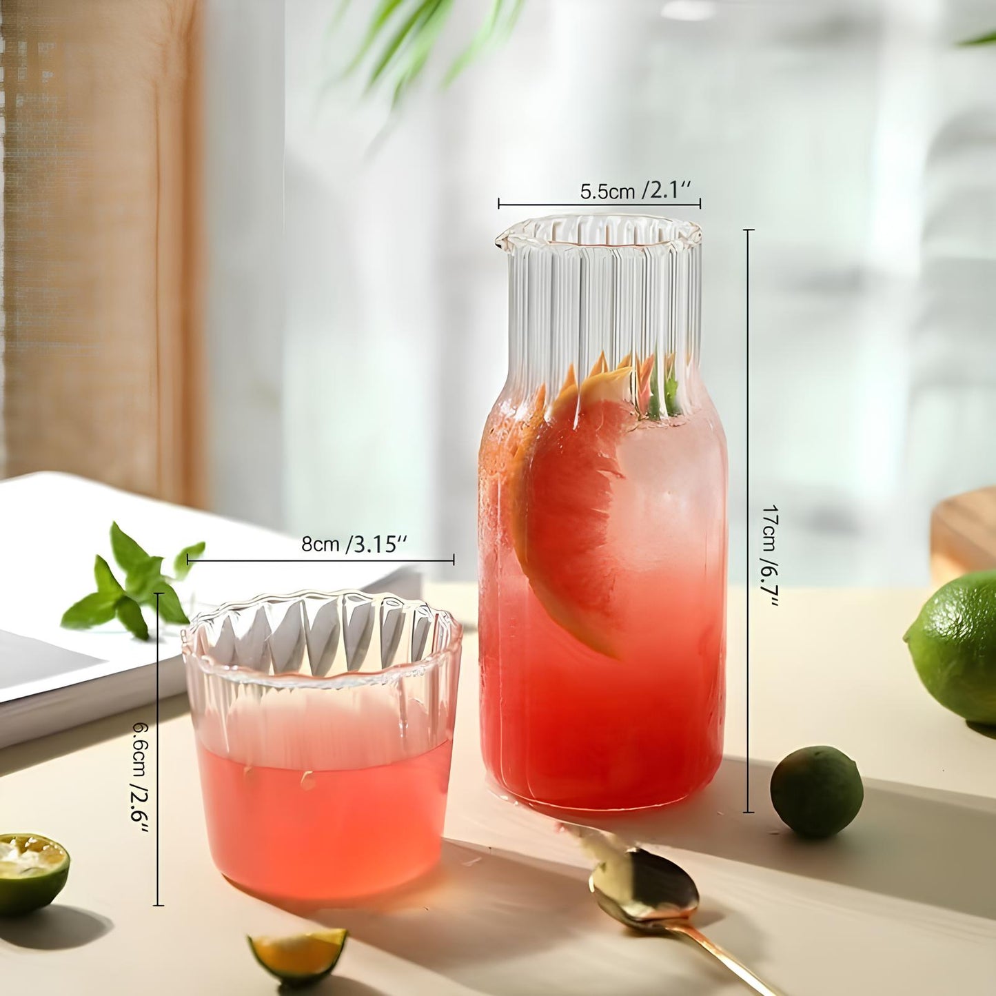Skorter d'eau in borosilicate and seat glass