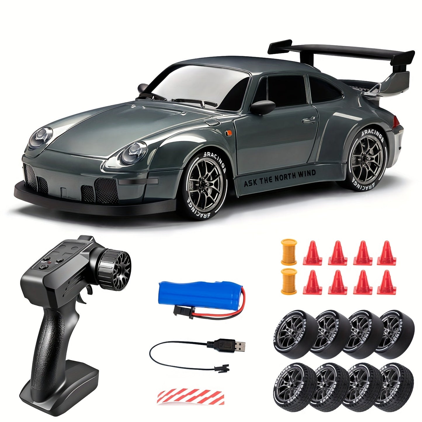 Skorter | 1:24 RC Drift Car | 4WD, LED Wheels & USB Rechargeable for Indoor and Outdoor Racing Fun