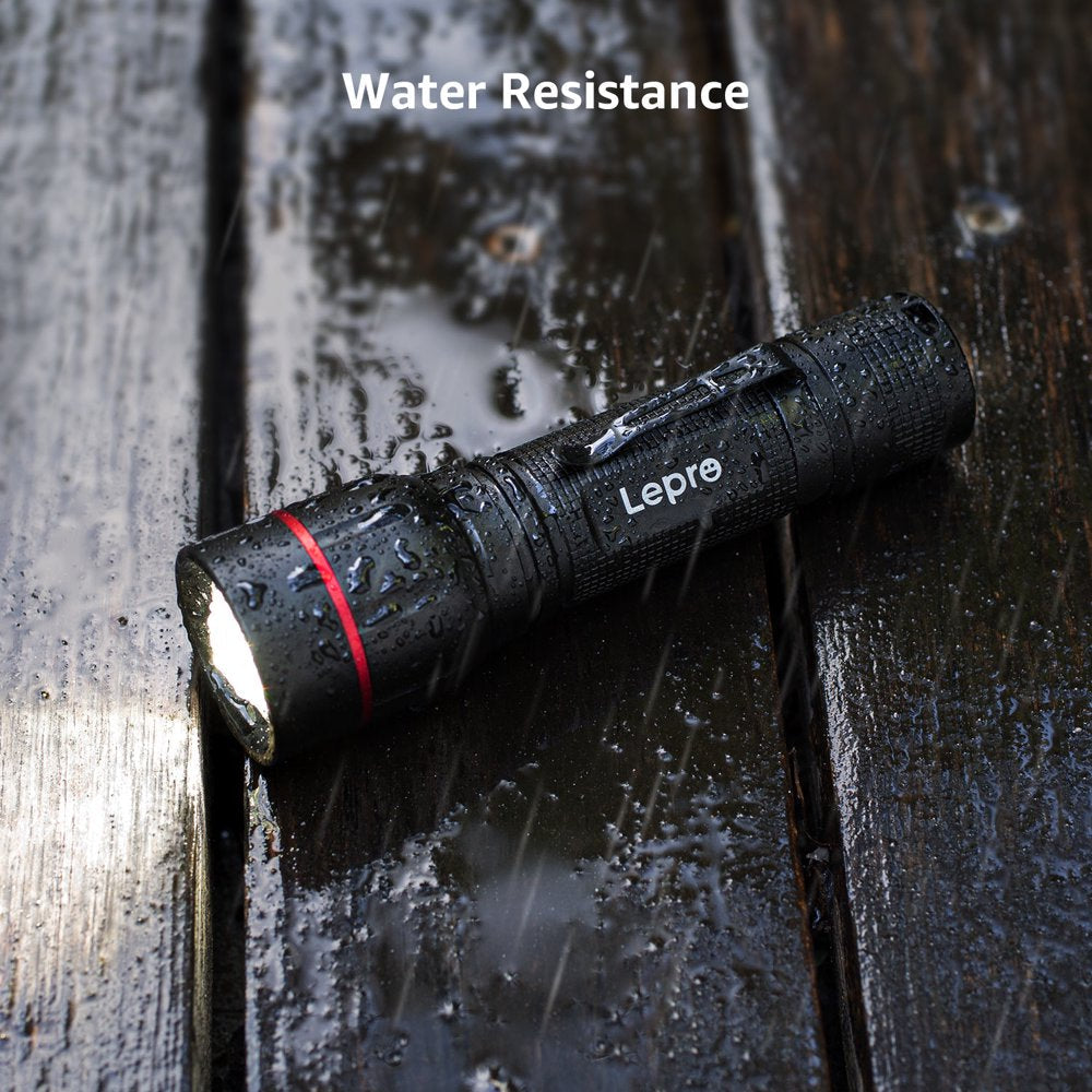 Skorter | 2-Pack LED Flashlights with Hook LE2050 Flashlight High Lumen Super Bright, 5 Light Settings, Zoomable Waterproof Lightweight Flashlights for Emergencies, Camping, Powered by AAA Battery,