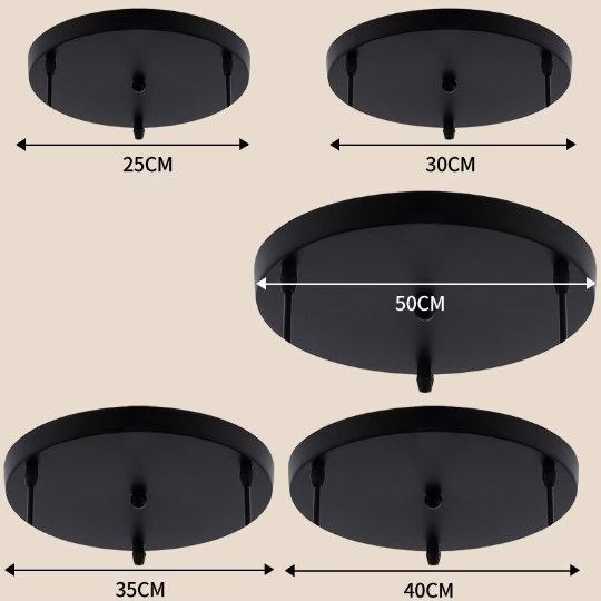 Ceiling Canopy Base for Pendant Light Multi Size DIY Black/White/Gold Plate 3/4/5 - SKØRTER