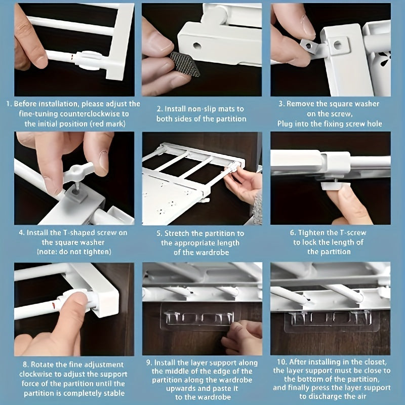 Skorter | FlexRack - Adjustable Wall-Mounted Storage Shelf with Retractable Technology