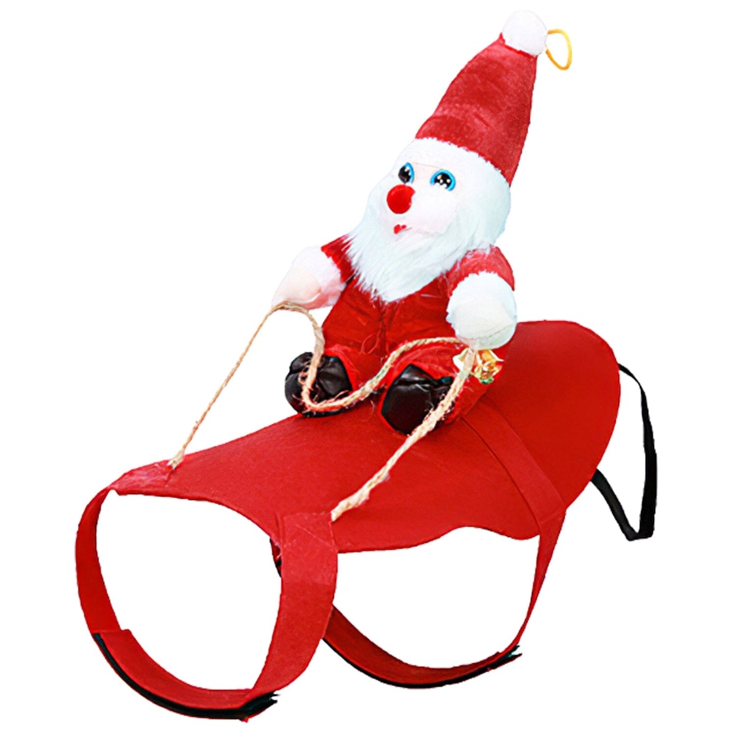 Skorter | Christmas Costumes Red Winter Coat for Dog Riding Santa Claus with Bell
