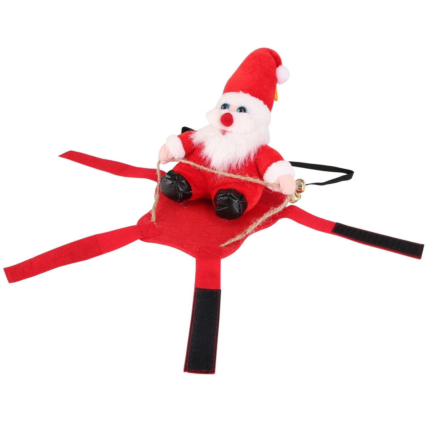 Skorter | Christmas Costumes Red Winter Coat for Dog Riding Santa Claus with Bell
