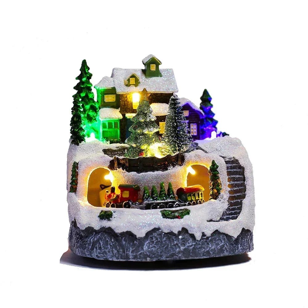 Skorter | Christmas Figurine with Music & Lights – Snowy House Décor with Snowman for Delightful Holiday Gifts & Home Charm