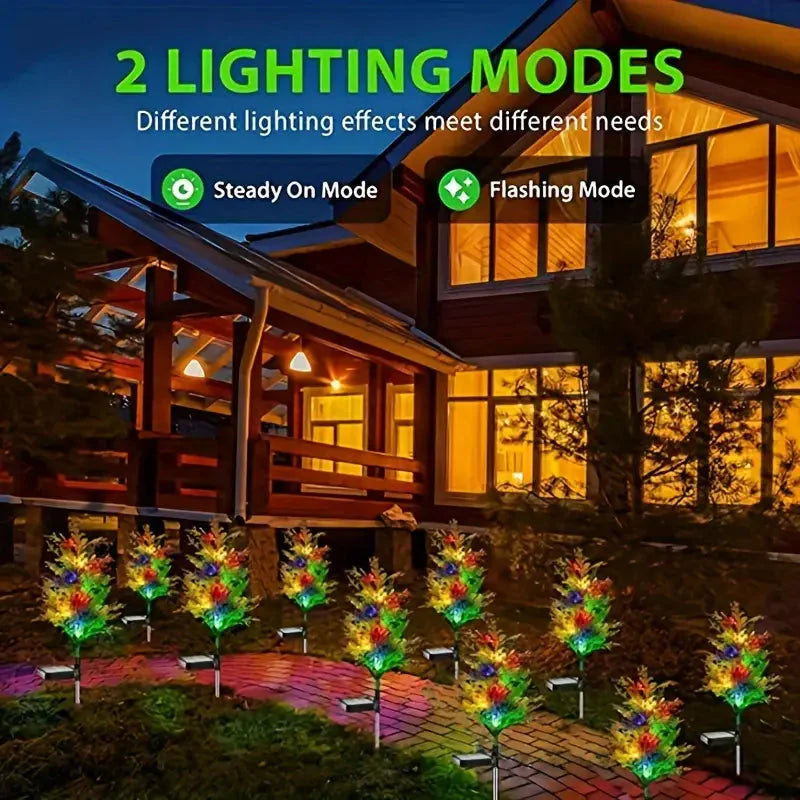 Skorter | Christmas Solar Garden Light, Garden Solar Light Wood