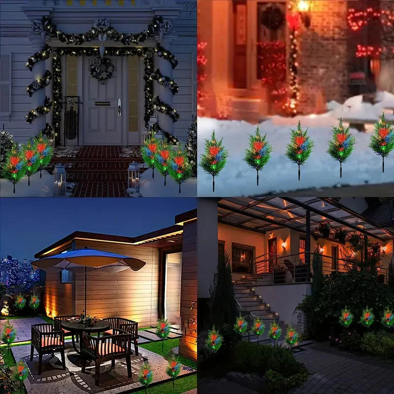 Skorter | Christmas Solar Garden Light, Garden Solar Light Wood