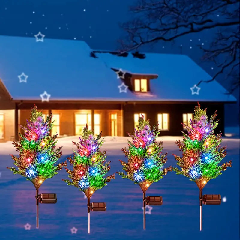Skorter | Christmas Solar Garden Light, Garden Solar Light Wood