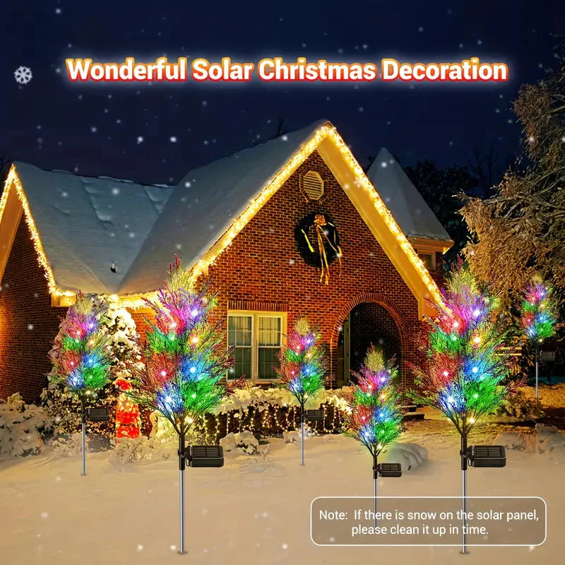 Skorter | Christmas Solar Garden Light, Garden Solar Light Wood
