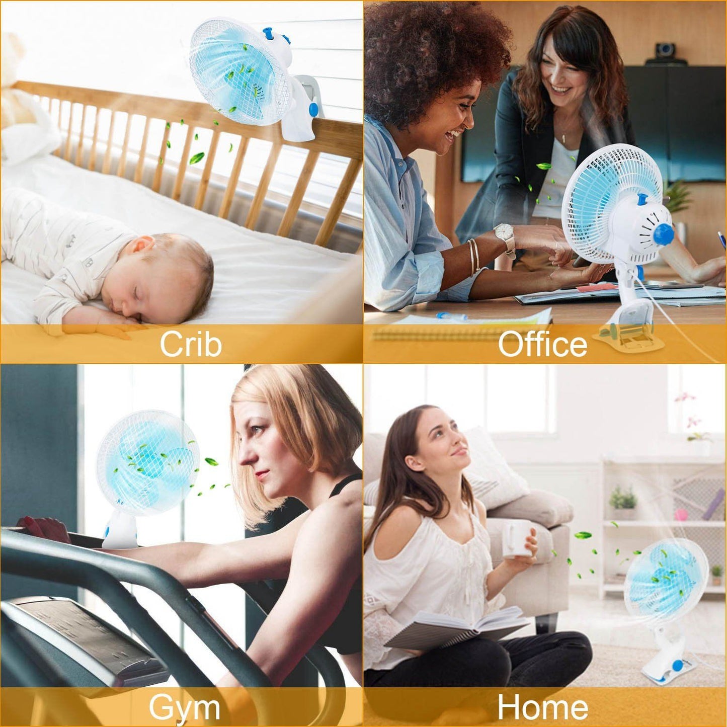 Skorter | Clip-On 2 Speeds Silent Clamp Fan