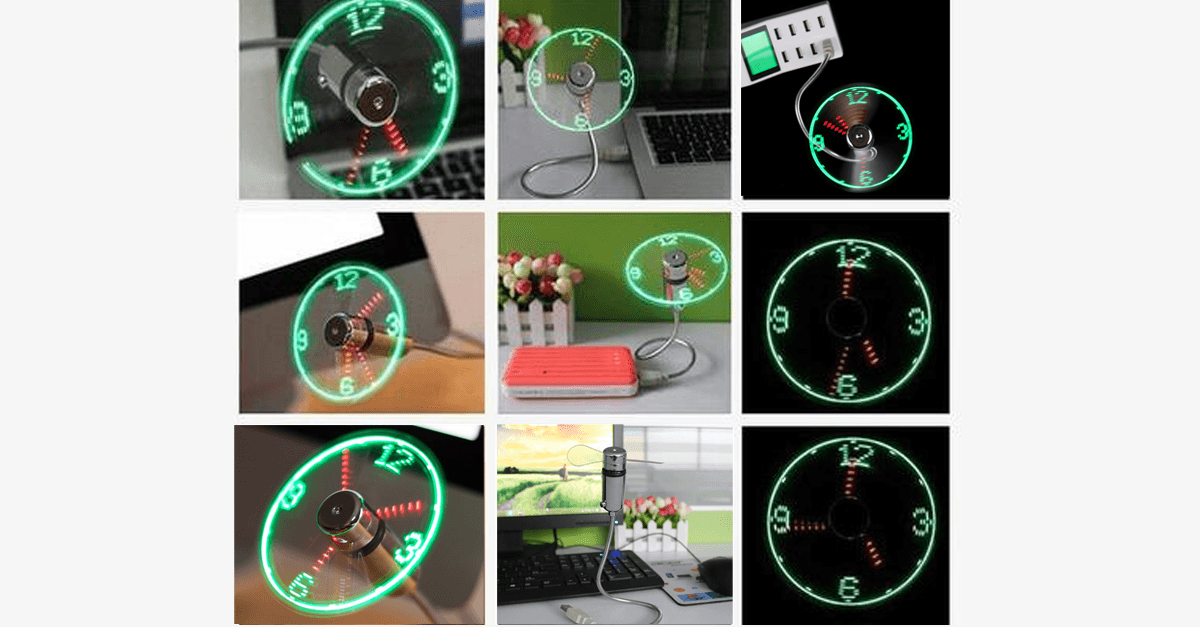 Skorter | 2-in-1 LED Light USB Cooling Fan with Real-Time Clock - Think Different
