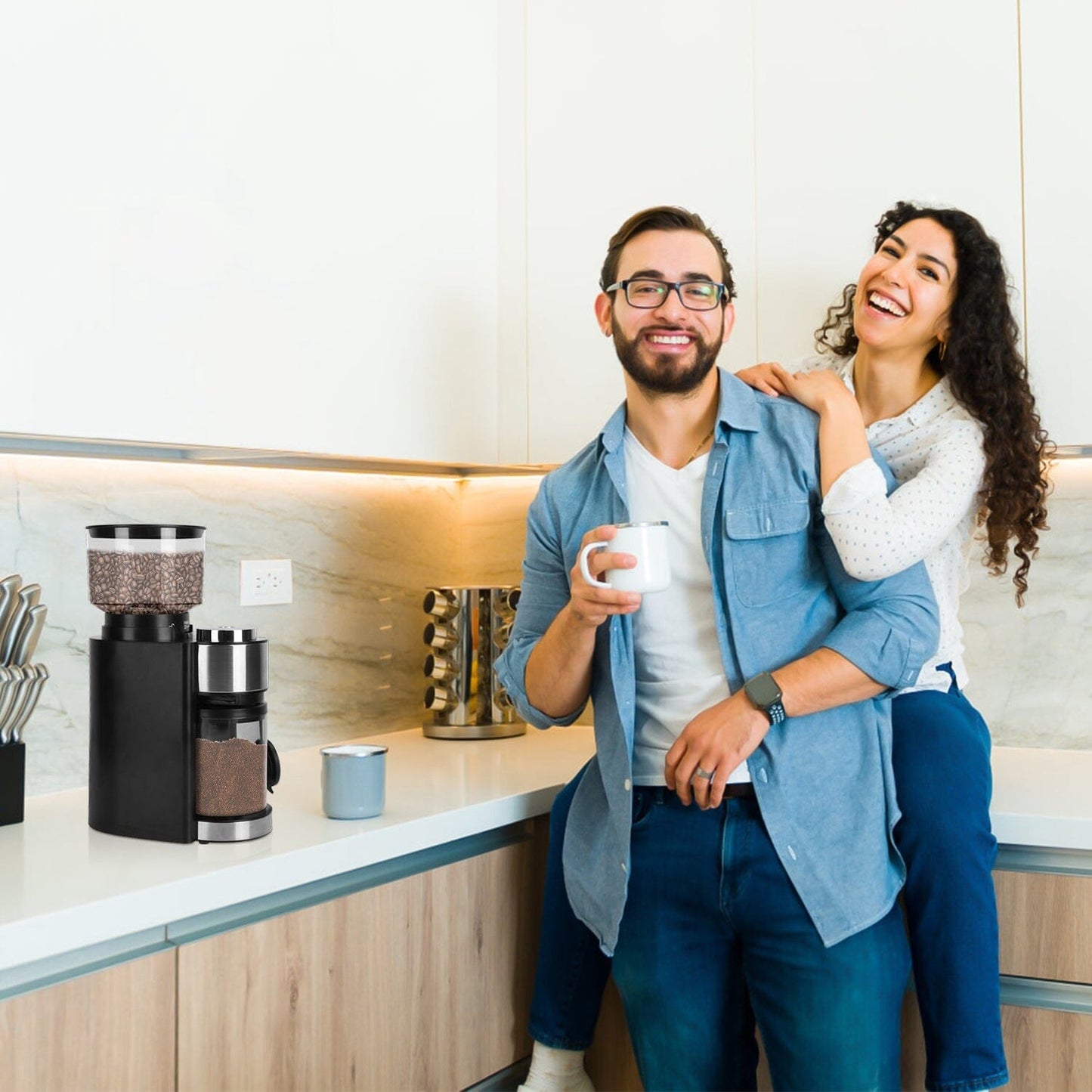 Skorter | Conical Drill Coffee Bean Electric Grinder with 25 Grind Settings
