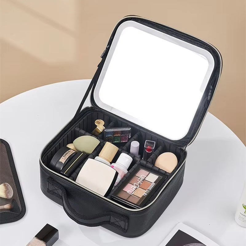 Skorter | Travel Makeup Bag with LED Mirror and Spacious Storage