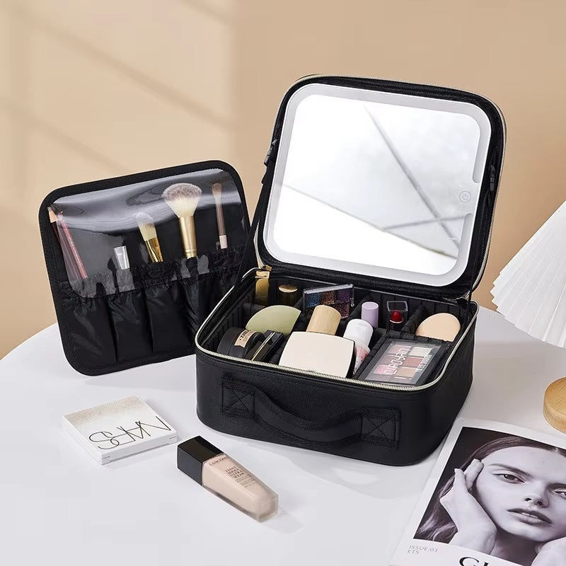 Skorter | Travel Makeup Bag with LED Mirror and Spacious Storage