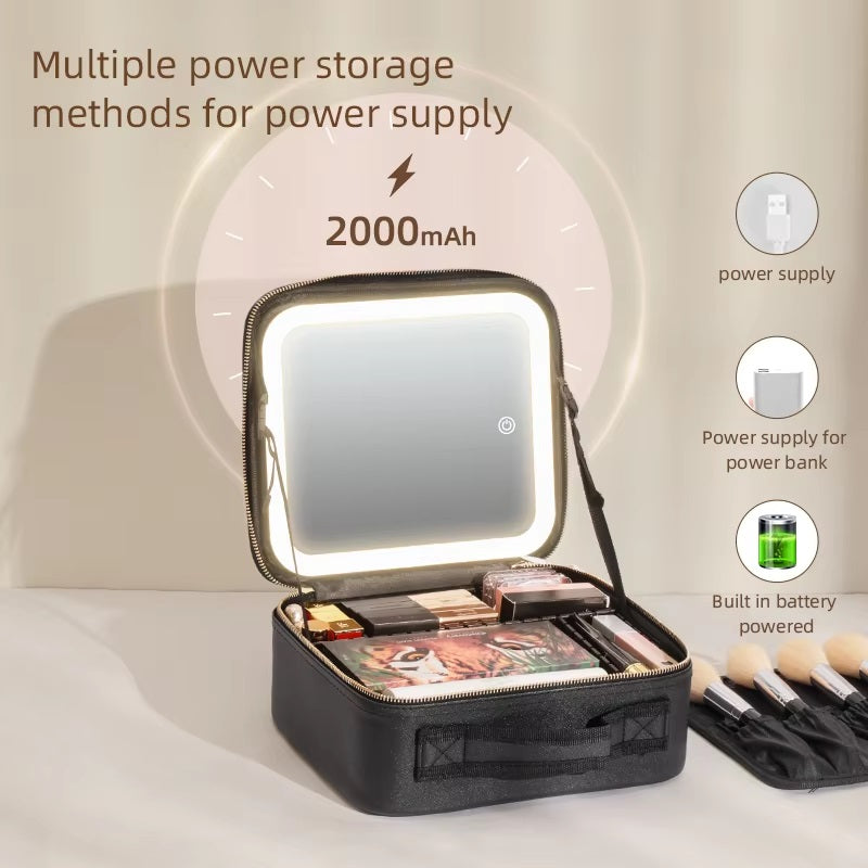 Skorter | Travel Makeup Bag with LED Mirror and Spacious Storage