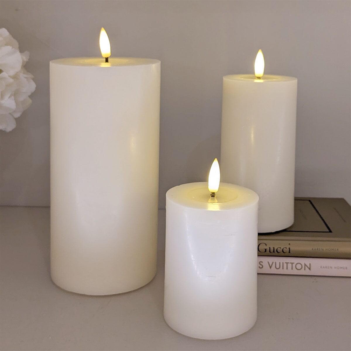 Skorter | Cream Realistic LED Lights - Set of 3