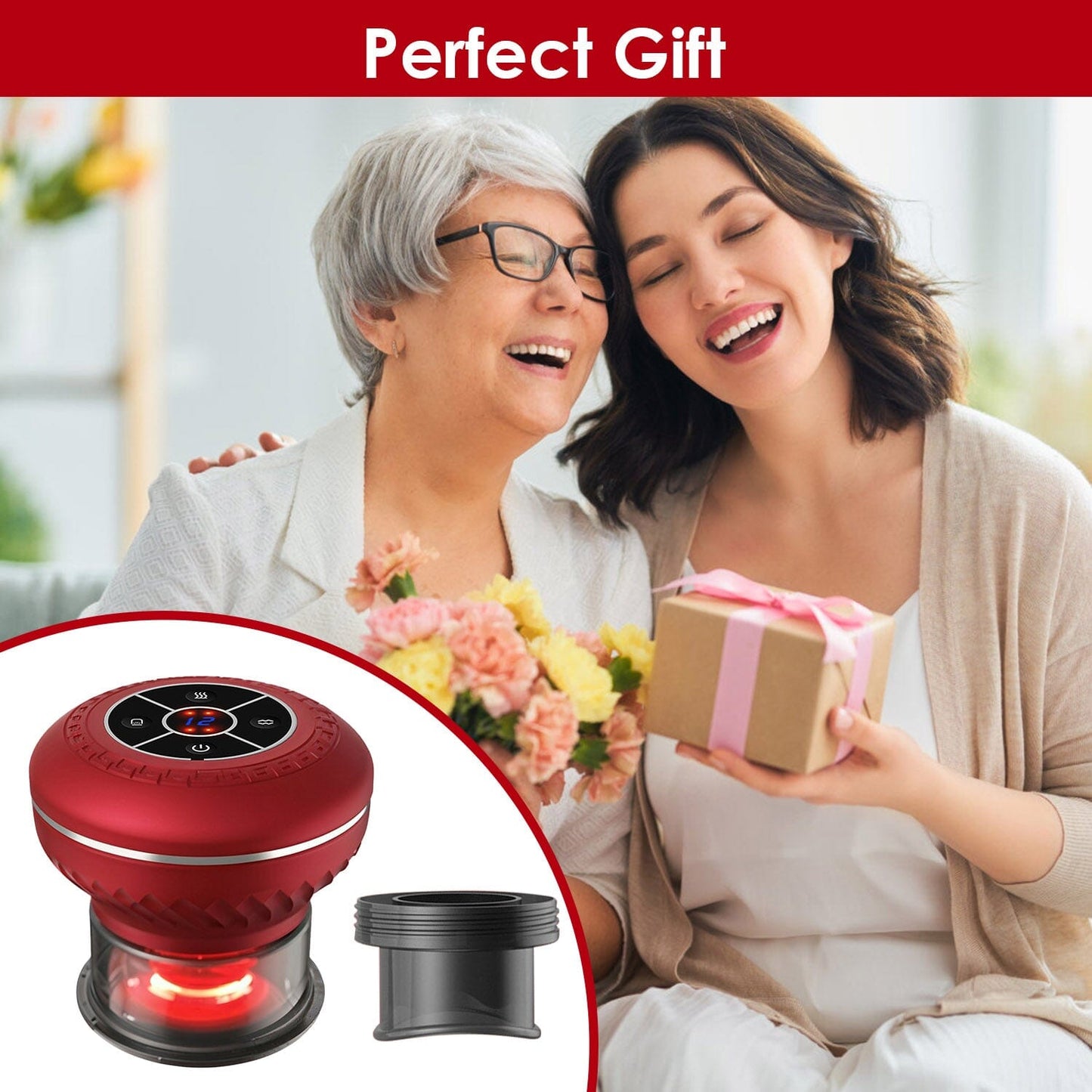 Skorter | Cuppin Therapy Massage Device with Red Light Heat Treatment 16 Level Temperature