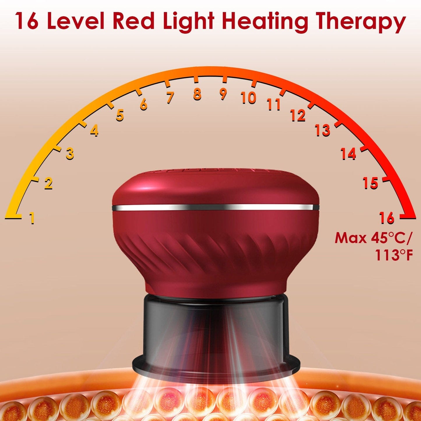 Skorter | Cuppin Therapy Massage Device with Red Light Heat Treatment 16 Level Temperature