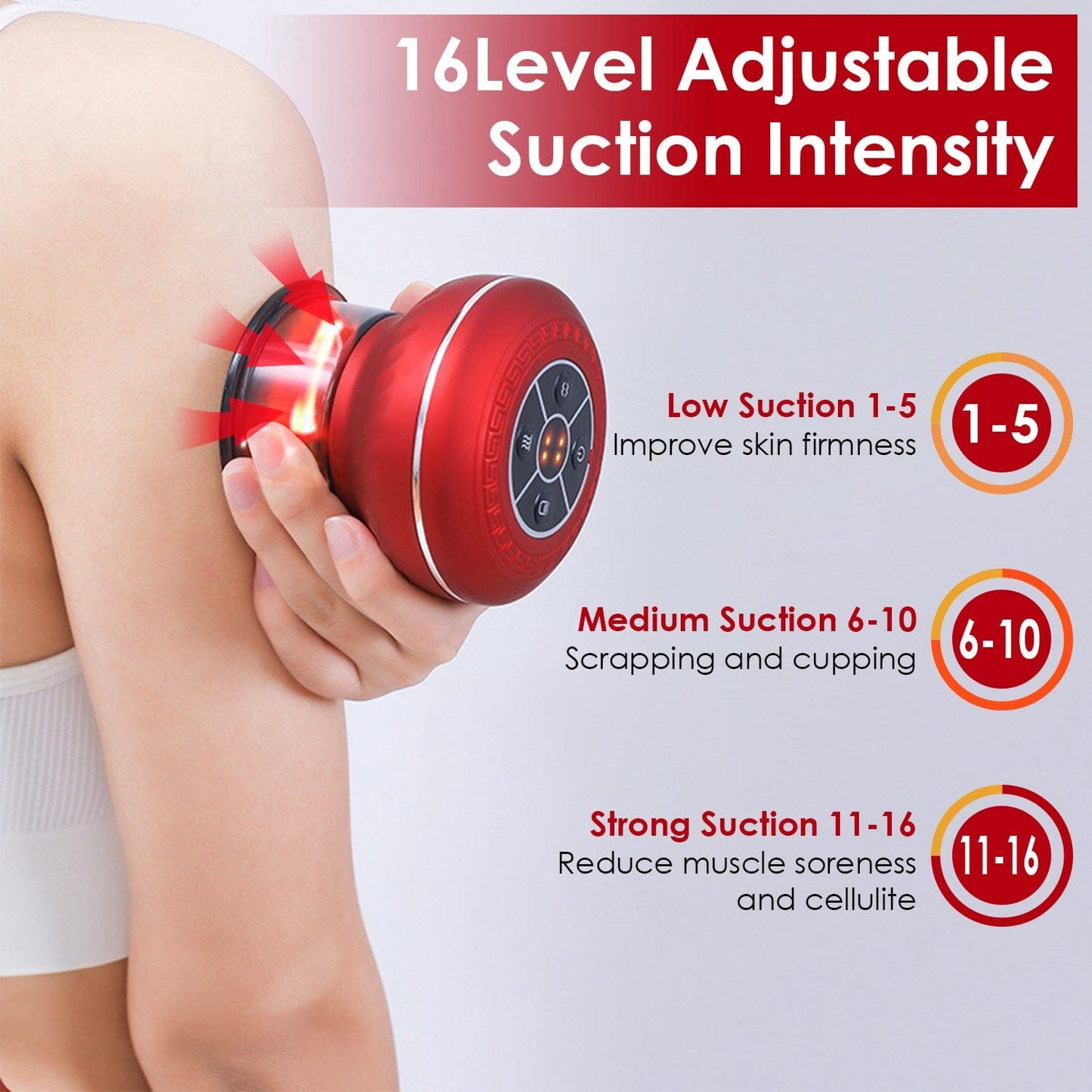 Skorter | Cuppin Therapy Massage Device with Red Light Heat Treatment 16 Level Temperature