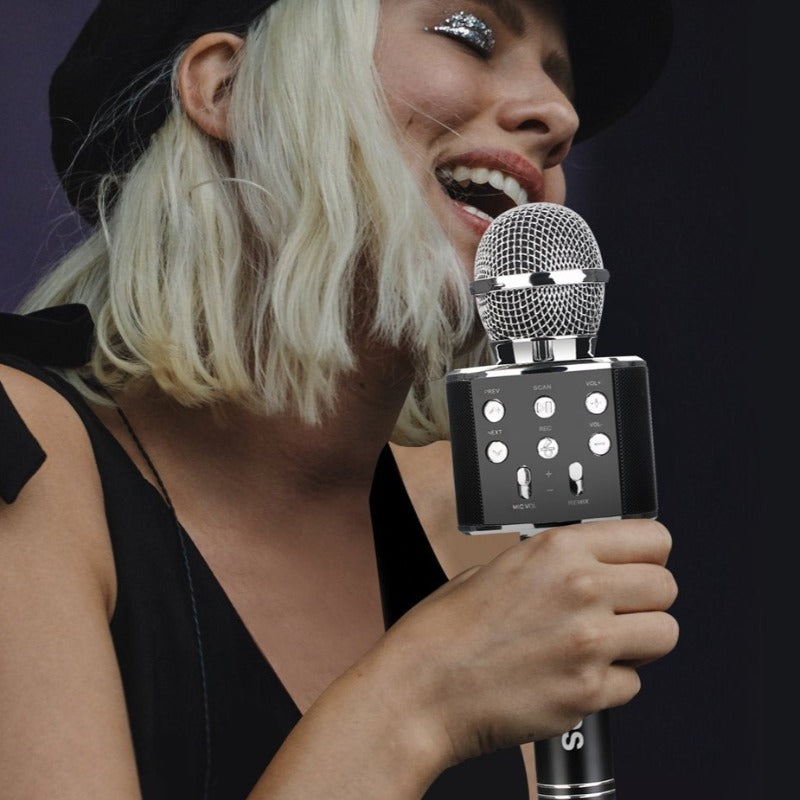 Skorter | Portable Karaoke Microphone - Microphone with Built-in Bluetooth Speaker - Compatible with IOS and Android Devices