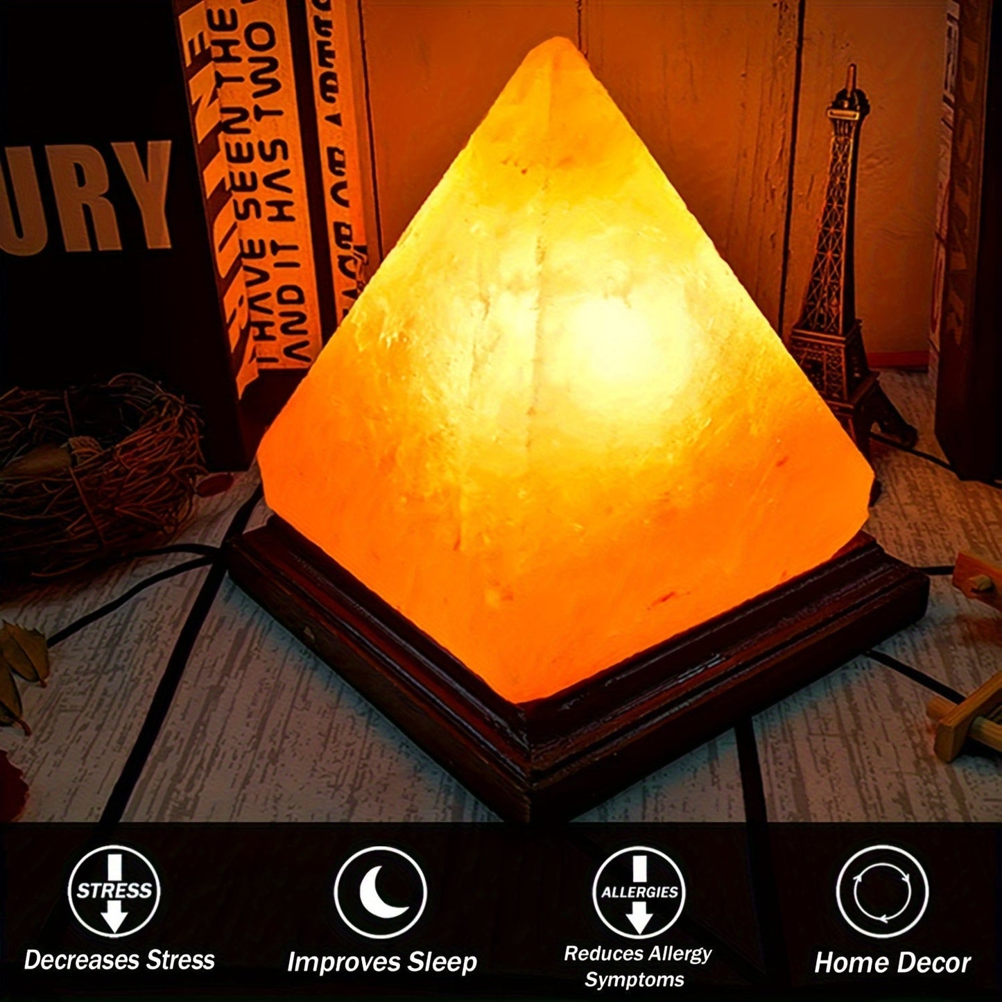 Skorter | Salt lamp - Handcrafted Himalayan salt lamp with 8-color changing LED, USB powered