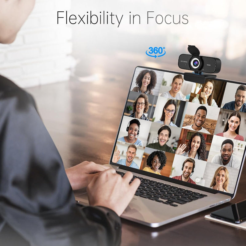 Skorter | 1080P Full HD Webcam with Microphone, Wide Angle Camera, Privacy Protection for PC/Laptop