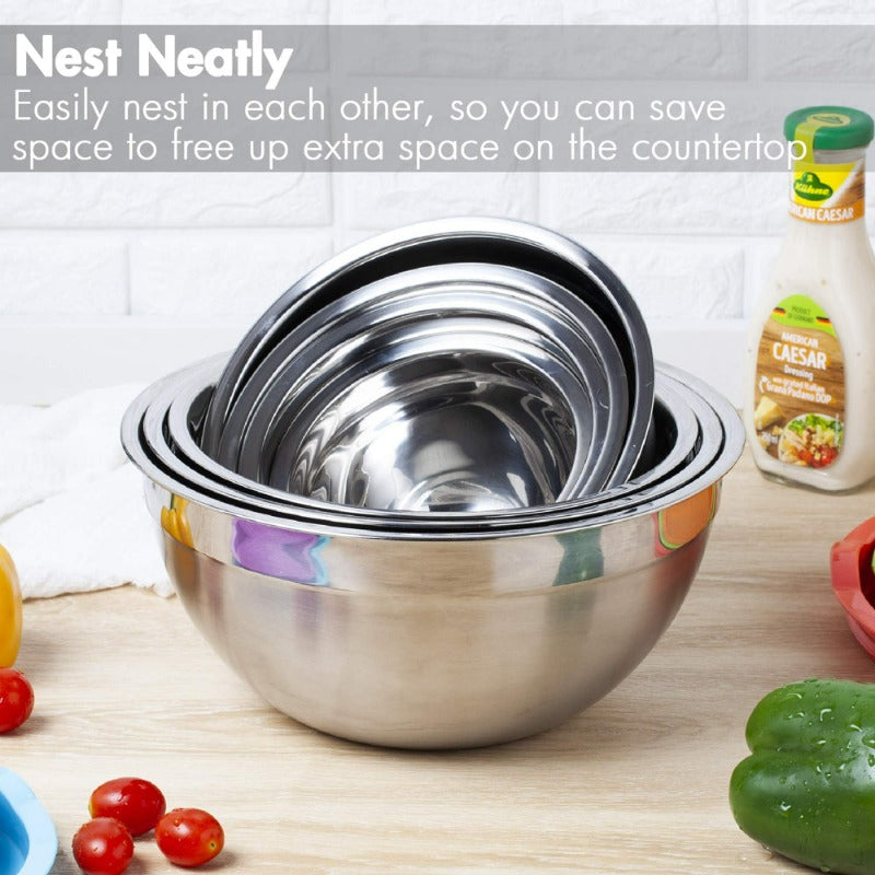 Skørter | 7 pcs metal bowls with lid for kitchen