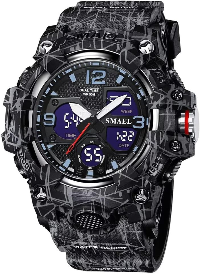 Skorter | Men's waterproof sports wristwatch with date and multifunction LED alarm stopwatch