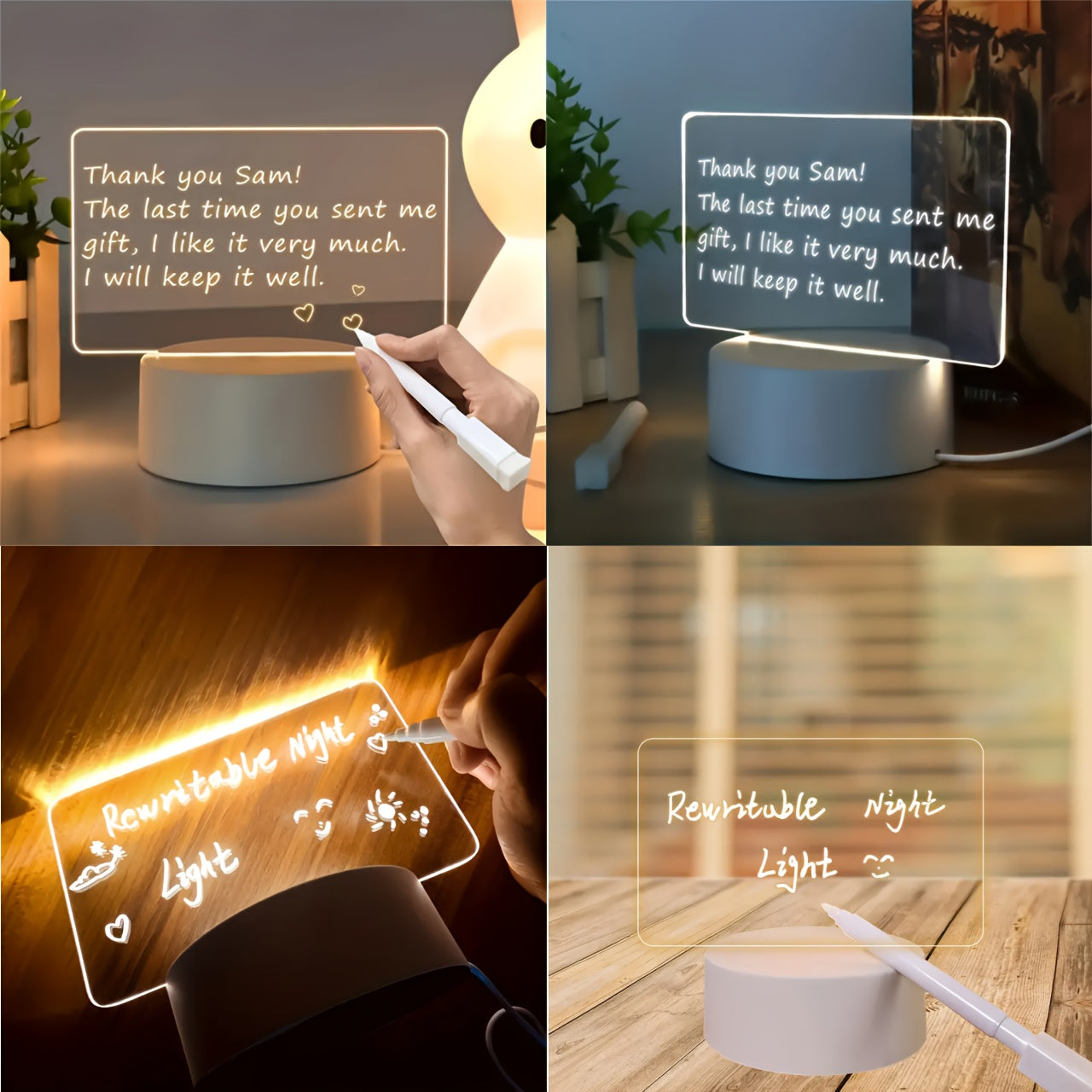 Skorter | LumiBoard - Modern LED Message Board Table Lamp with Pen