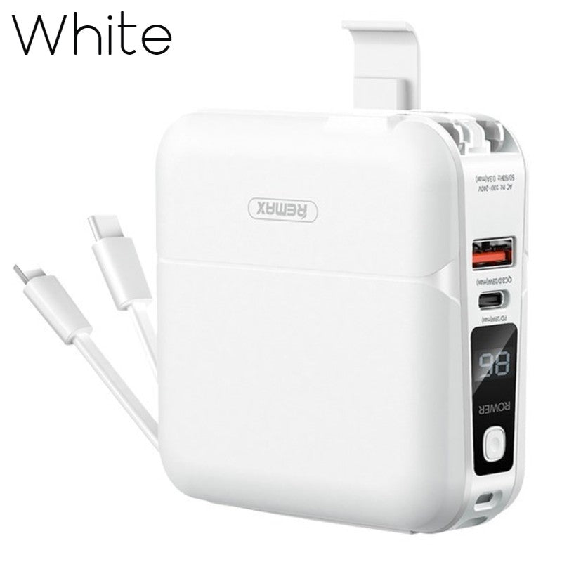 Skorter | 4-in-1 Fast Charging Wall Charger, with Power Bank Function, Charging Cable & Phone Adapter, for Home, Office and Travel (US Standard Plug)