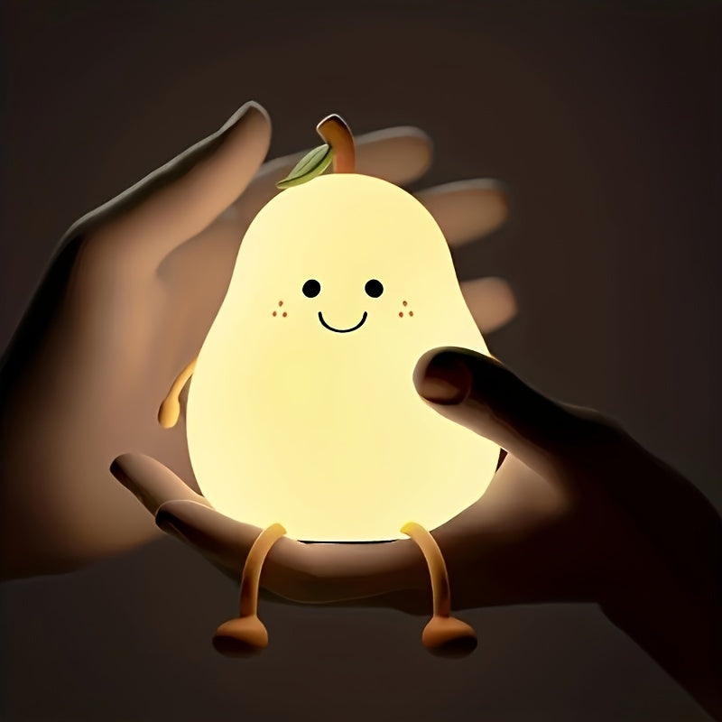 Skorter | PearGlow - USB Rechargeable Pear-Shaped LED Desk Lamp with Dimmable Features
