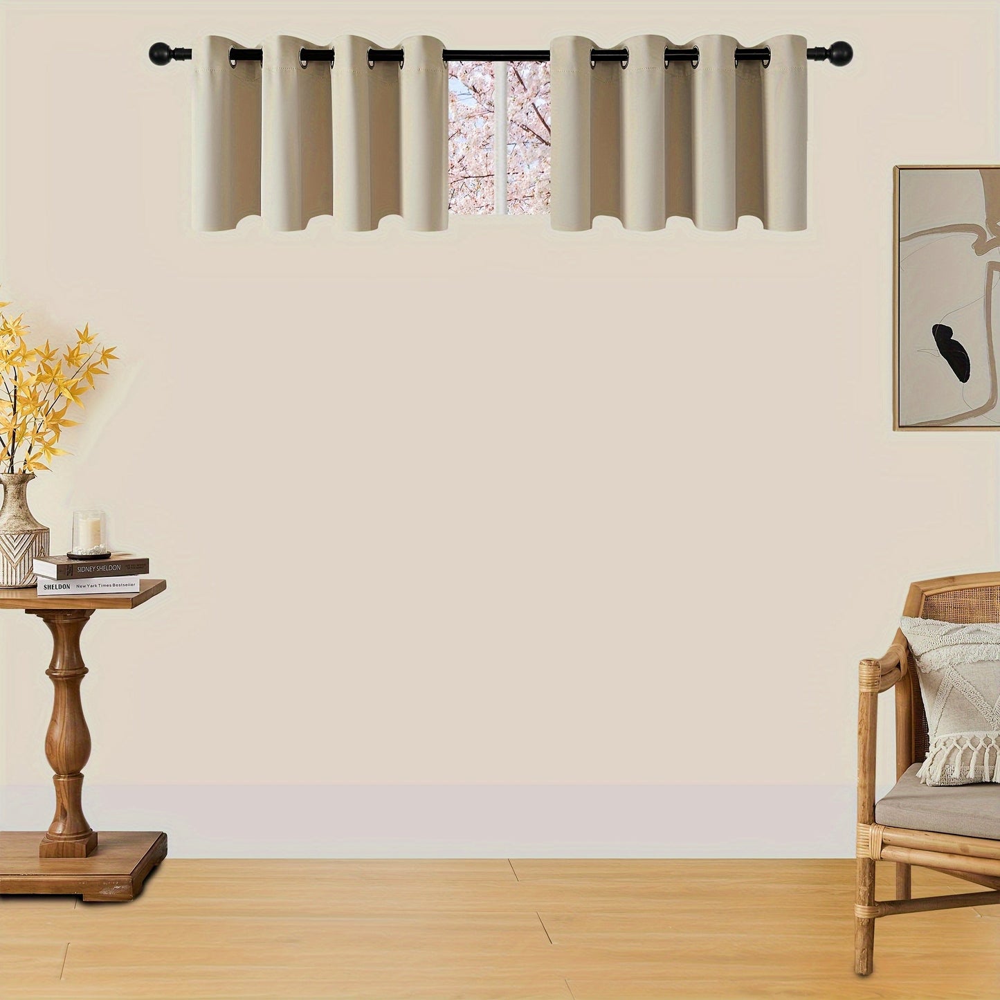Skorter | Blackout Curtains - 2 Pieces Modern Polyester Curtains with Thermal Insulation and Rings